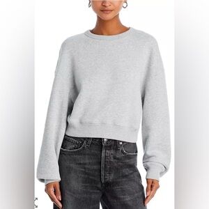 Rag and Bone Heather grey vintage terry cropped Sweatshirt NWT